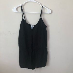 Black old navy romper (S) with black embroidery